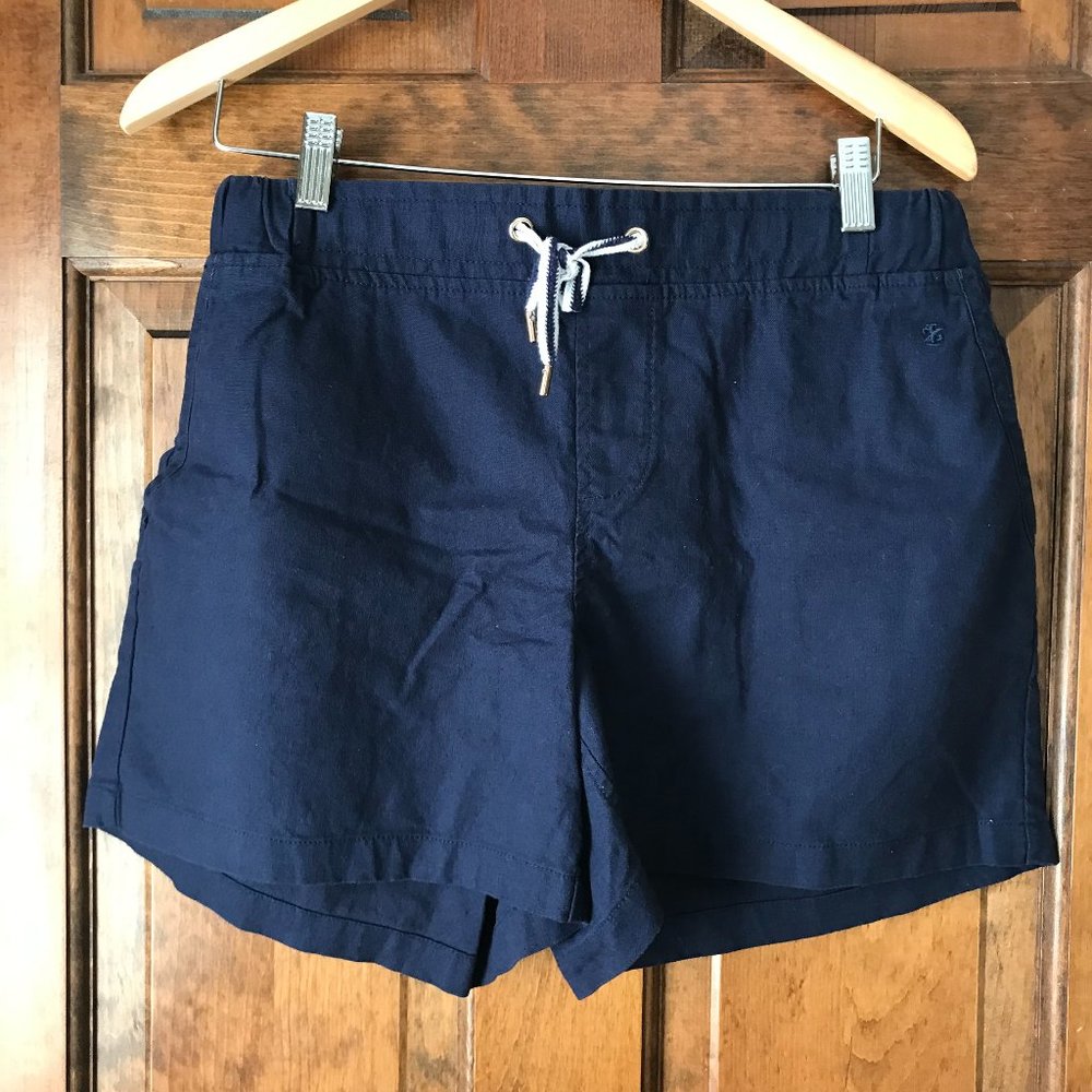 Izod Pull-On Navy Blue Shorts/Drawstring & Pockets Large